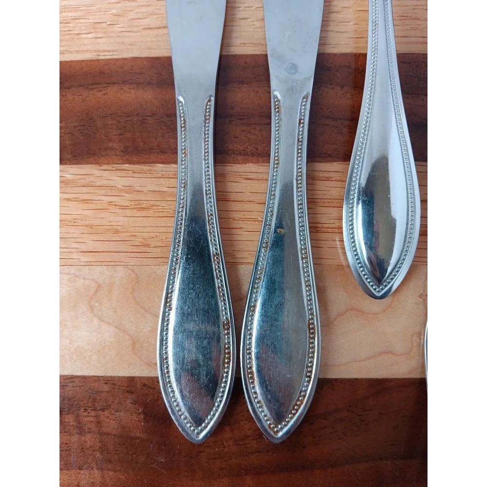 11pc Towle TUSCAN BEAD Stainless Steel Flatware Spoons Forks Knives‎ LOT